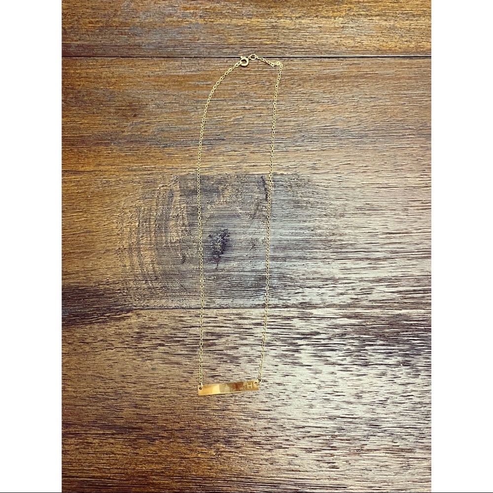 Gold‎ Plate H Initial Necklace